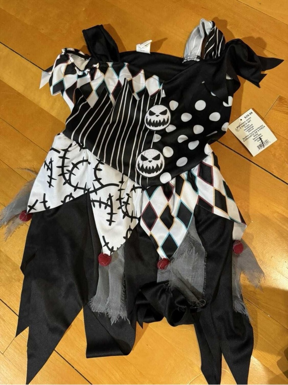 Kids nightmare jester halloween costume (S)